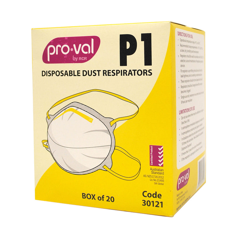 P1 disposable dust respirators box of 20